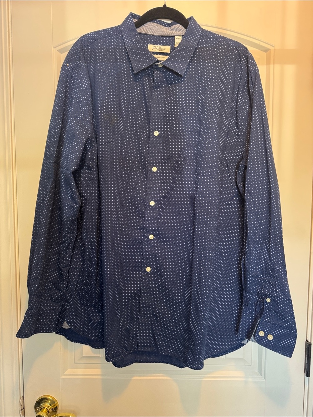 Van Heusen Blue Dot Pattern Dress Shirt